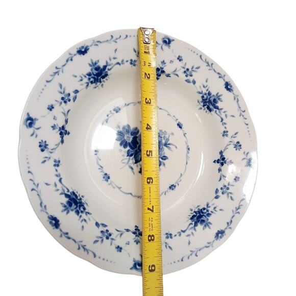 1940s Hoya China 9" Soup Plate Blue Flowers Japan Porcelain Floral Replacement - Picture 15 of 16